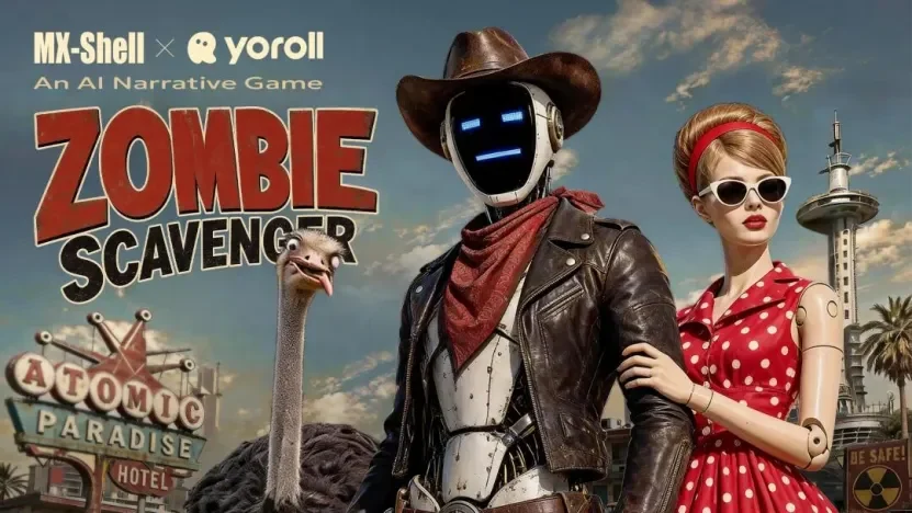インタラクティブ映像ゲームの画面、テキスト会話、キャラクターアイコンが同じ叙事インターフェース内で融合している